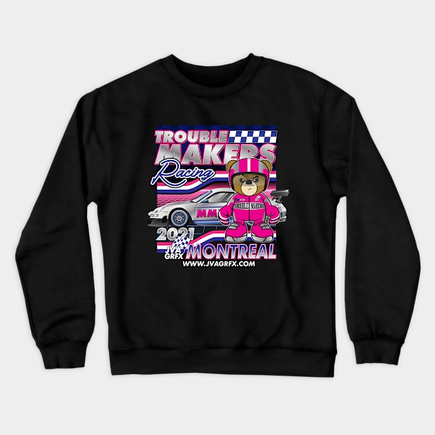 teddy bear racing tee Crewneck Sweatshirt by janvimar